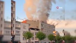 Trabzon’da çatı yangını paniğe neden oldu