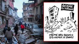 Charlie Hebdo'dan skandal karikatür! 'Türkiye’de deprem. Tank yollamaya bile gerek yok' 