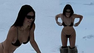 Kendall Jenner bikinisiyle karlar içinde poz verdi