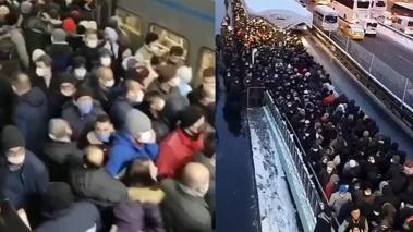 İstanbul'da toplu ulaşım kilitlendi! Uzun kuyruklar oluştu