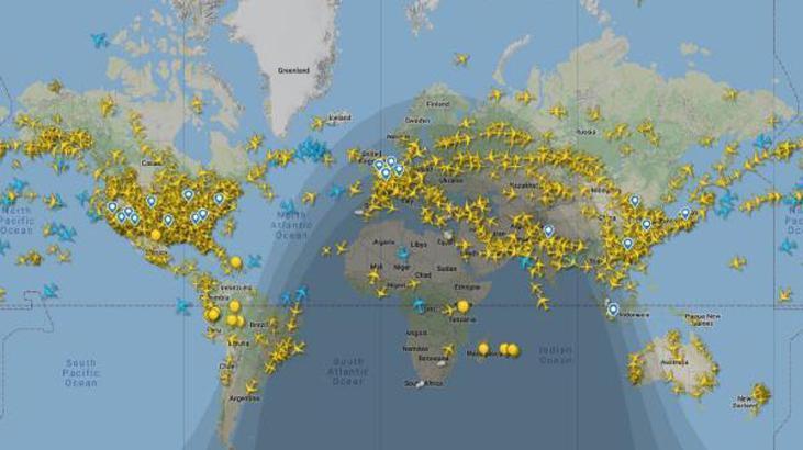 Dünyada günlük uçuş trafiği 22 Mart sonrası ilk kez 100 bini geçti