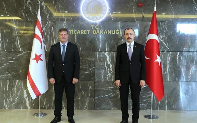 Ticaret Bakanı Muş, KKTC Başbakan Yardımcısı Erhan Arıklı ile görüştü