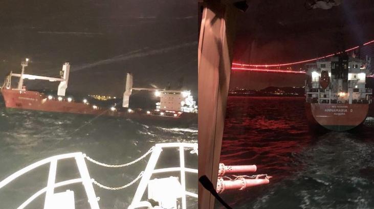İstanbul Boğazı'nda makine arızası yapan gemi kurtarıldı