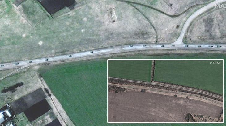 Fotoğraf iki gün önce çekildi! 13 kilometrelik Rus konvoyu uydudan görüntülendi