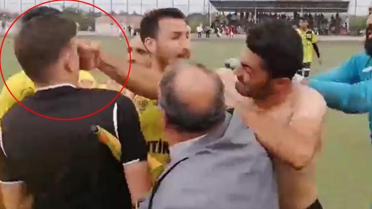 Gaziantep’te futbolcudan hakeme çirkin saldırı! Maç tatil edildi