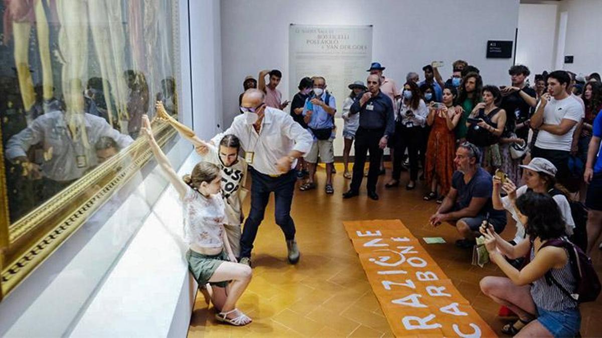 İklim aktivistleri bu kez Botticelli tablosunu hedef aldı - Son Dakika Milliyet