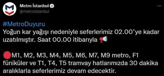 Son dakika... İstanbulda metro kararı Bugün de devam edecek