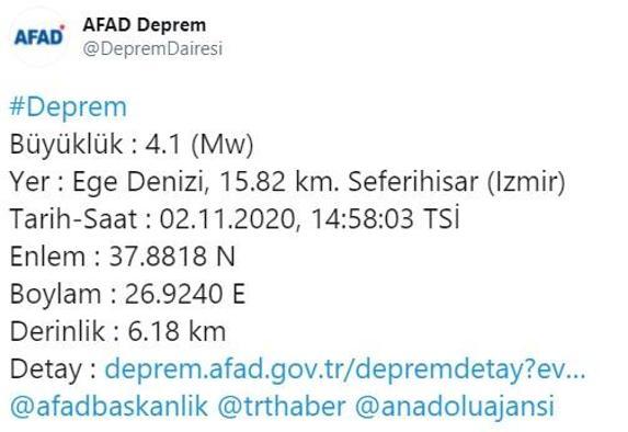Son dakika... İzmir Seferihisarda korkutan deprem