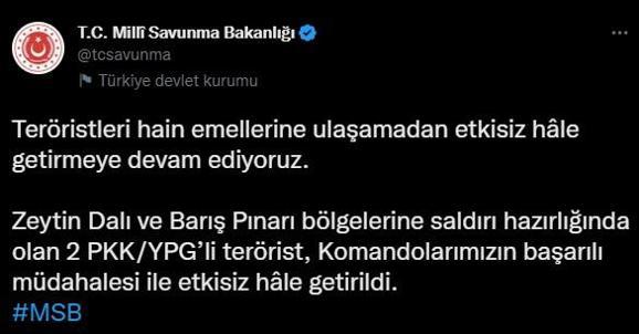Terör örgütüne peş peşe darbeler 4 PKKlı etkisiz hale getirildi