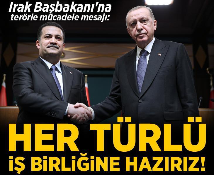 Erdoğan'dan Irak Başbakanı'na terörle mücadele mesajı: Her türlü iş birliğine hazırız