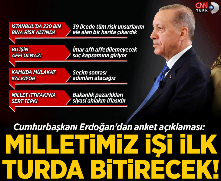 Erdoğan'dan son dakika anket açıklaması: Milletimiz işi ilk turda bitirecek
