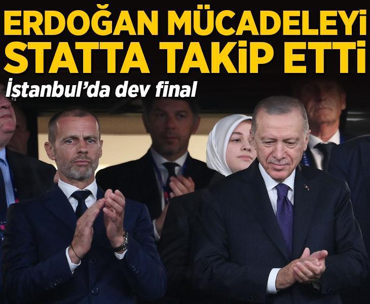 Cumhurbaşkanı Erdoğan, Şampiyonlar Ligi maçını statta takip etti