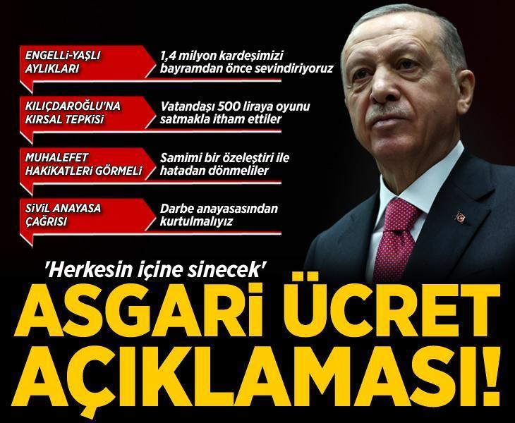 Erdoğan'dan son dakika asgari ücret ve memur maaşı açıklaması