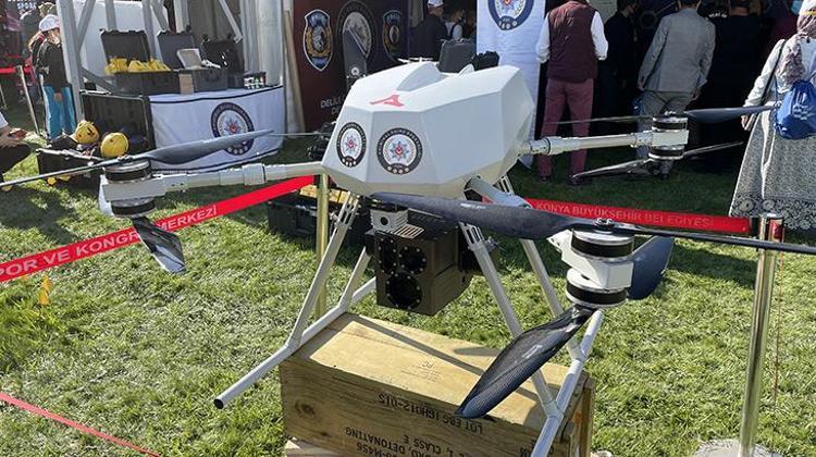 Eren, the world's first laser-armed drone, attracted attention at the festival