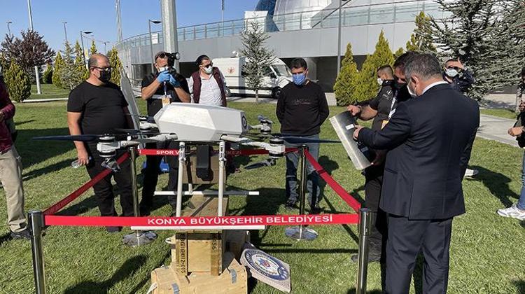 Eren, the world's first laser-armed drone, attracted attention at the festival