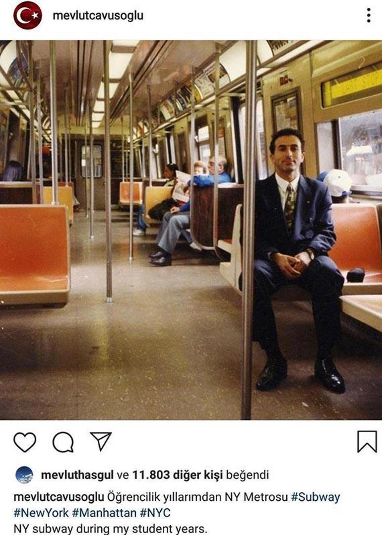 Bakan Çavuşoğlu öğrencilik fotoğrafını paylaştı ABDdeki NY metrosunda...