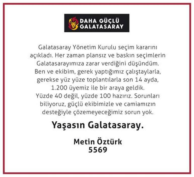 Son dakika | Galatasaray Kulübü seçim kararı aldı Resmi açıklama...
