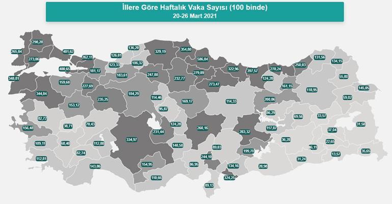 Son dakika: Vaka haritası güncellendi İstanbul ve diğer 4 ilde durum vahim