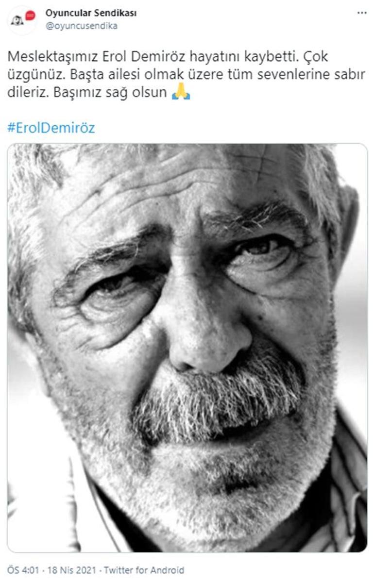 Son dakika: Usta oyuncu Erol Demiröz hayatını kaybetti