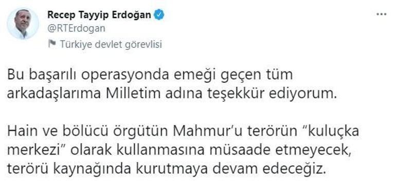 Son dakika... Cumhurbaşkanı Erdoğan duyurdu Terör örgütünün üst düzey ismi etkisiz hale getirildi