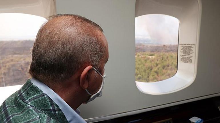 Son dakika... Cumhurbaşkanı Erdoğan yangın bölgesinde incelemelerde bulundu