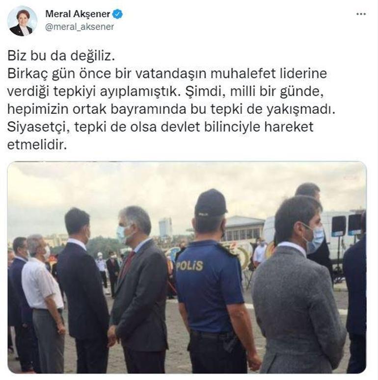 Erdoğanın mesajı okunurken törene sırtını döndü Akşenerden tepki