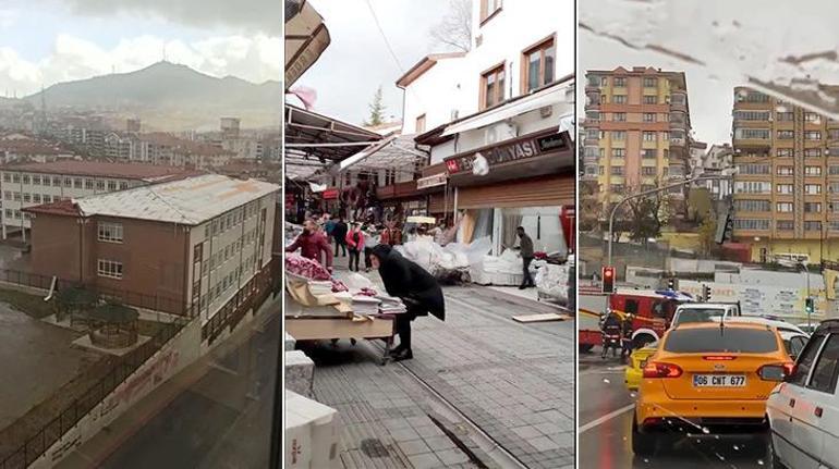 Ankarada kuvvetli rüzgar çatıları uçurdu