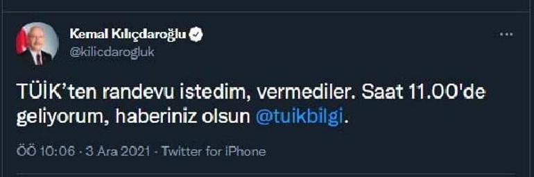 TÜİKe giden Kılıçdaroğlu, içeriye alınmadı