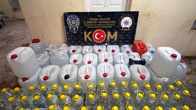Adanadaki zehir operasyonunda 9 bin litre sahte içki ele geçirildi