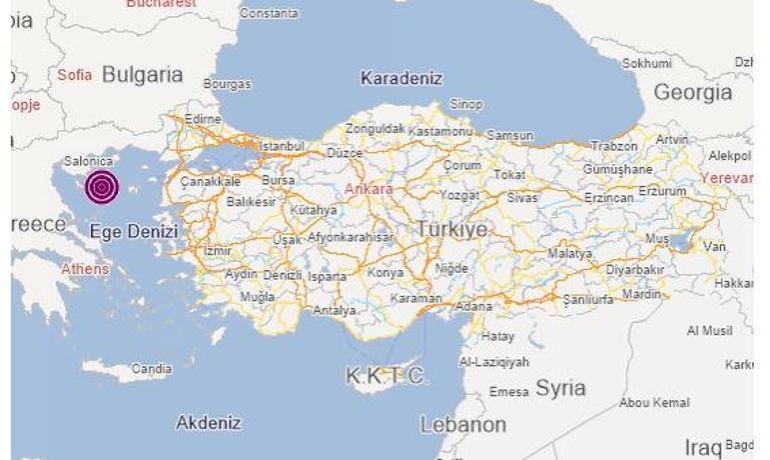 Son dakika Ege Denizinde 5.3 büyüklüğünde deprem