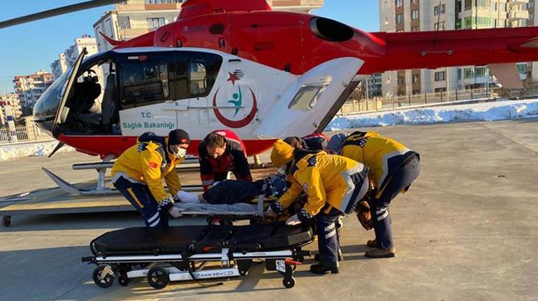 Ambulans helikopter, diyabet hastası için yarım metrelik kara indi