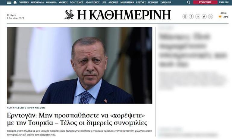 Son dakika... Yunan medyası: Erdoğandan yeni gözdağı