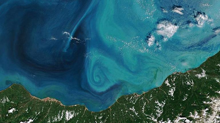 50 yıllık ortalamayı aştı Karadenizin turkuaza bürünen rengi uzaydan görülüyor