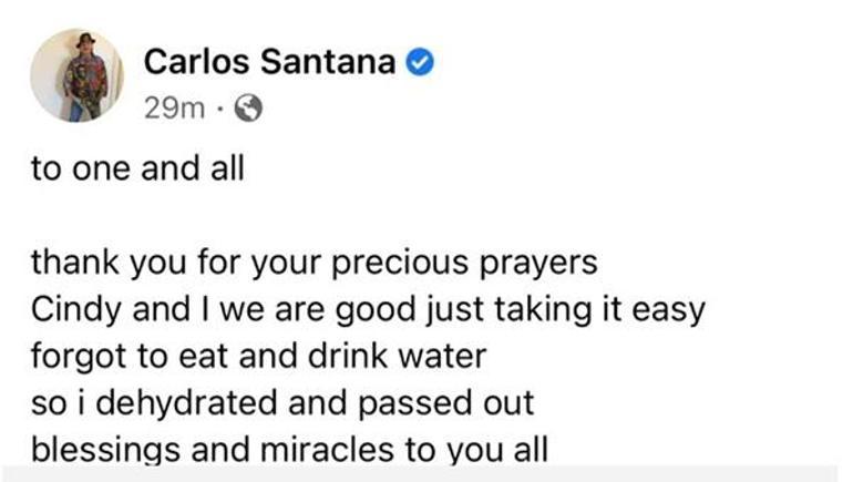 Carlos Santana sahnede fenalaştı İşte sağlık durumuna ilişkin ilk açıklama