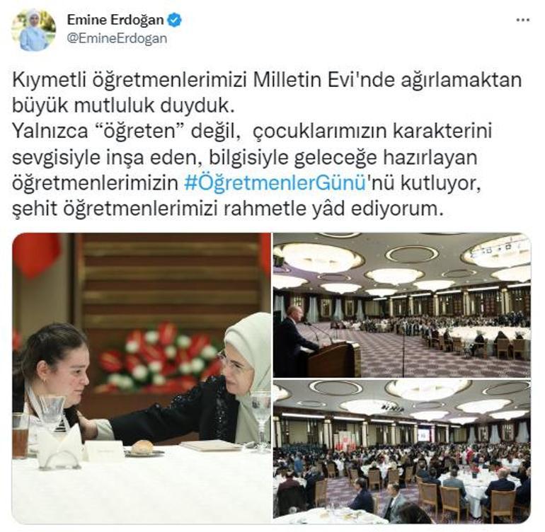Emine Erdoğandan öğretmenler günü mesajı