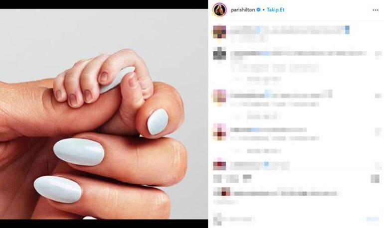  Paris Hilton ilk bebeğini kucağına aldı